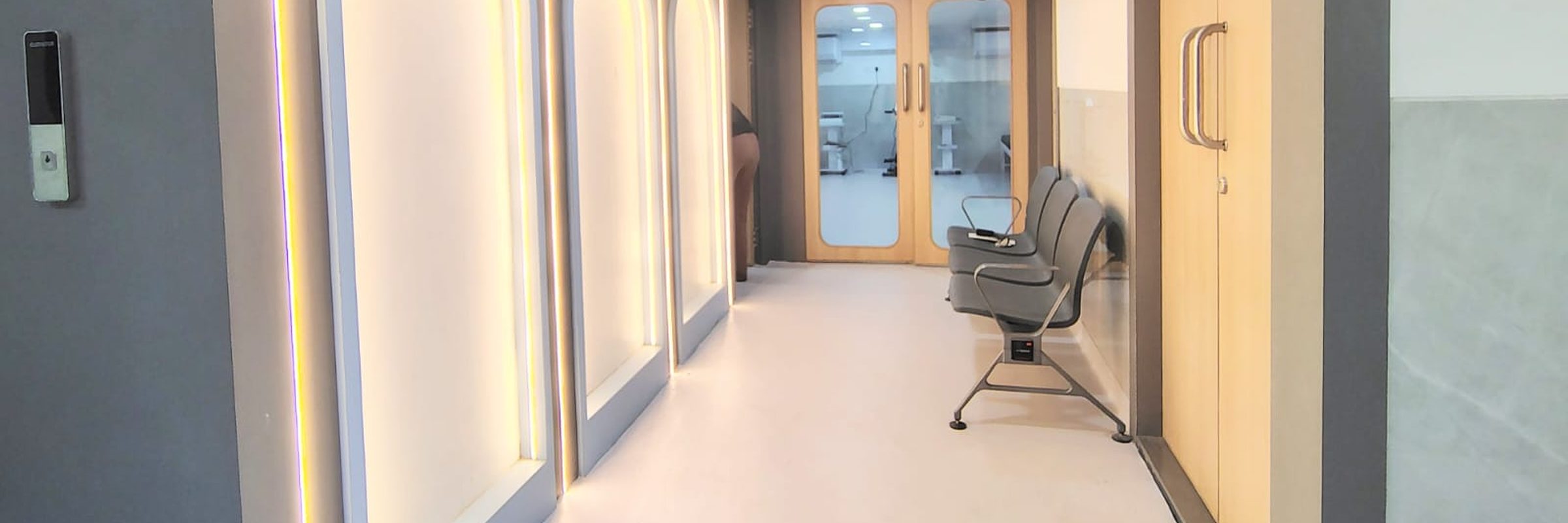 RIVULET physiotherapy clinic entrance and waiting area at NHRCC, Dhantoli